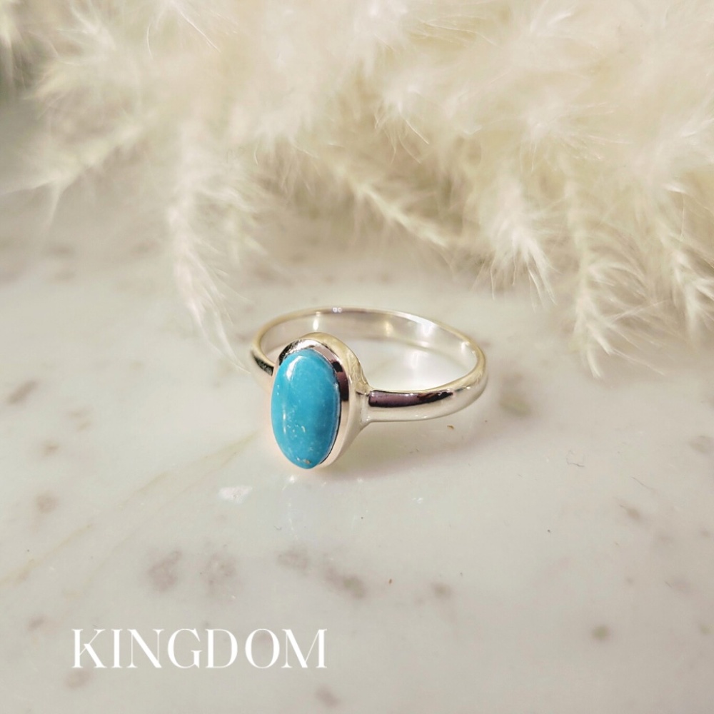 Turquoise & Silver stacking ring